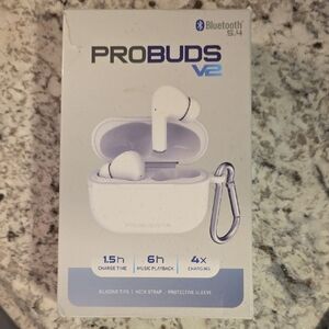 V2 White Earbud Headphones